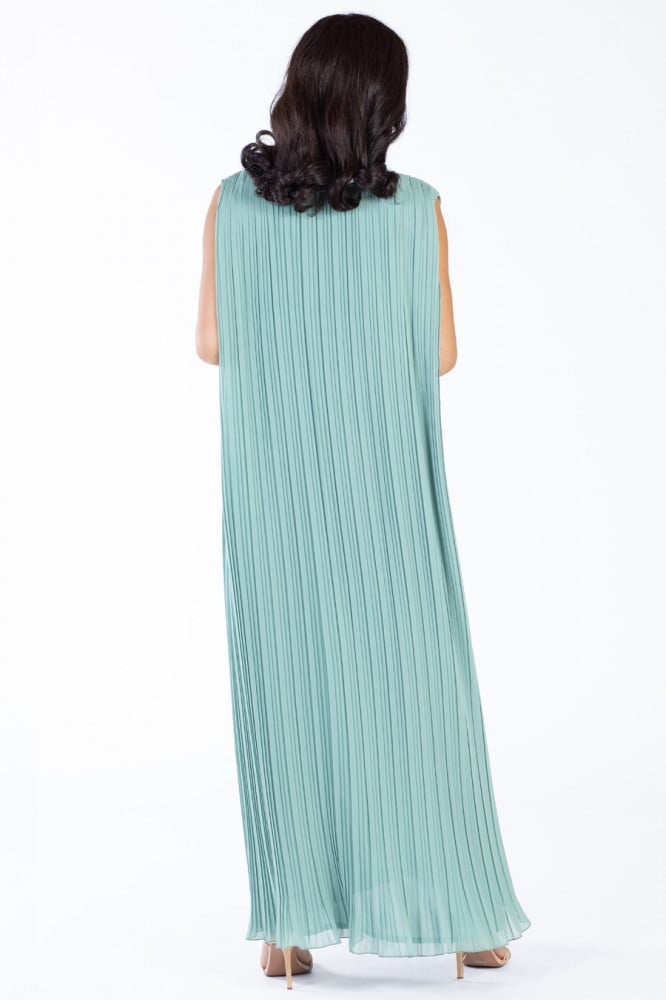 Chiffon dress with pleated cut tiffany - Pleats - عبايات لوزان