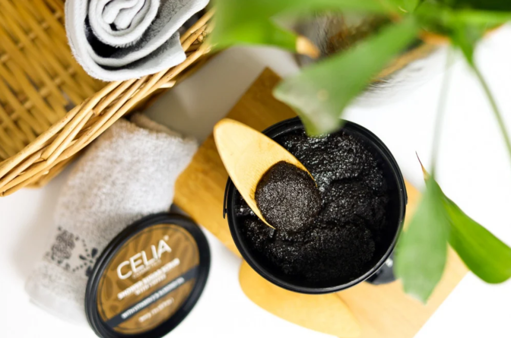 مقشر السكر للوجه والجسم بالقهوة من سيليا - 600 جم