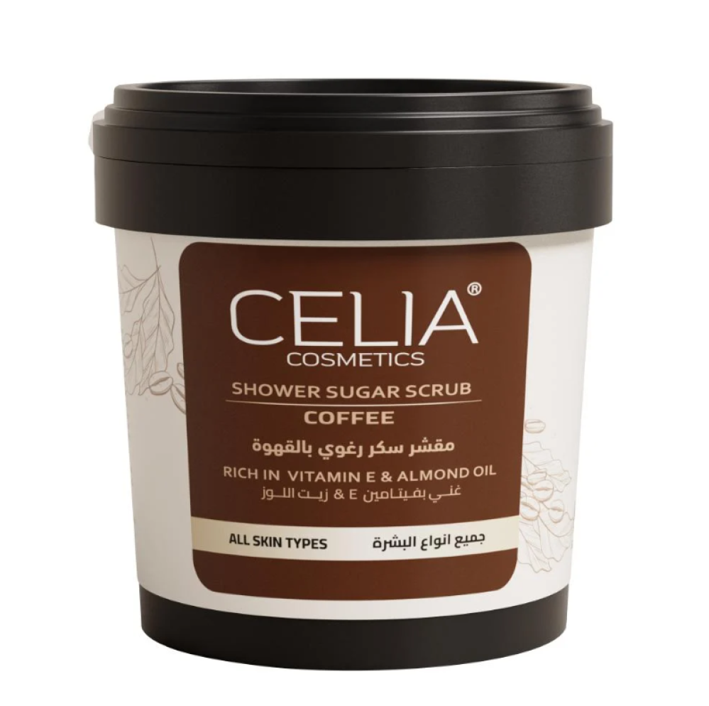 مقشر السكر للوجه والجسم بالقهوة من سيليا - 600 جم