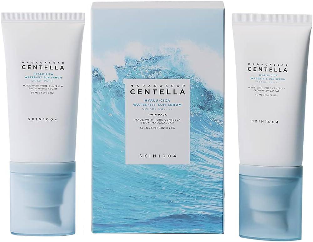 عبوتين سيروم سيكا واقي الشمس المائي بعشبة السينتيلا من سكين 1004 -50+50 مل