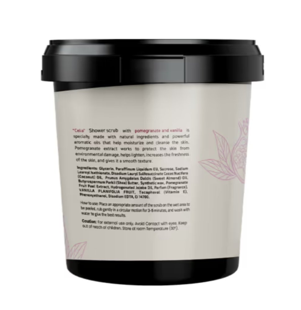 مقشر سكر رغوي بالرمان والفانيلا من سيليا - 600 جم