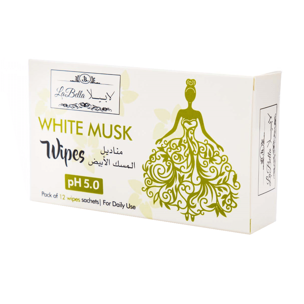 مناديل نسائية بالمسك الأبيض من لابيلا - 12 منديل مفرد