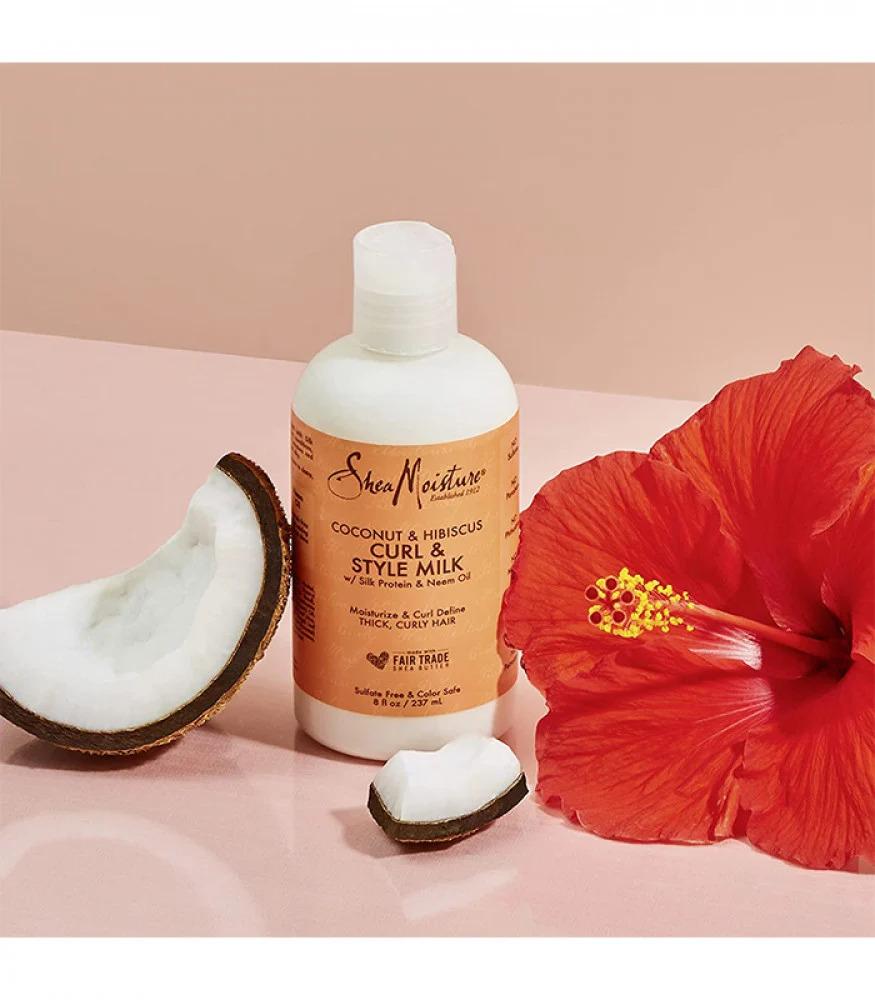 حليب تصفيف وتجعيد الشعر بجوز الهند والكركديه من شيا مويستشر - 237مل