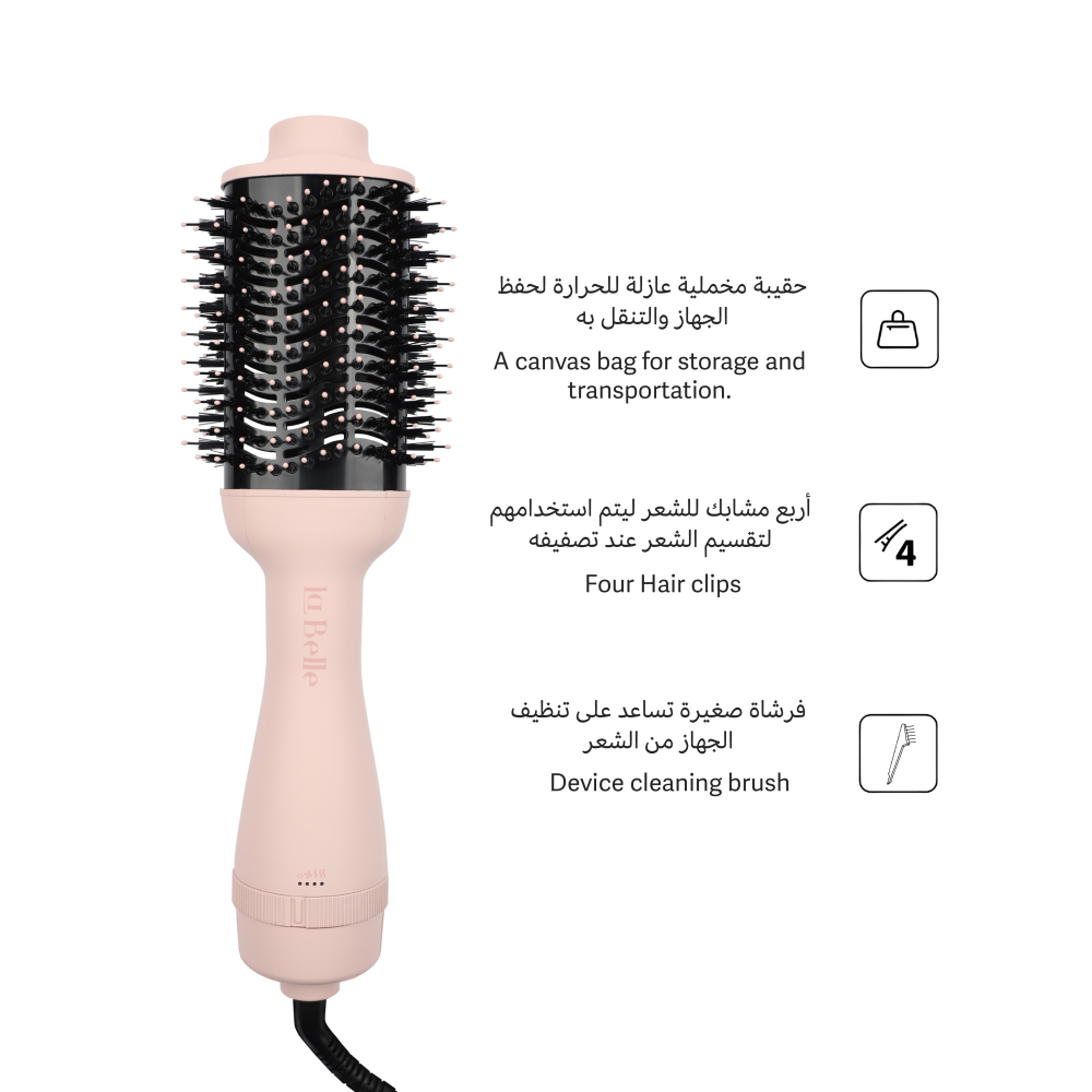 Labelle Round Hair Drying Brush - Pink