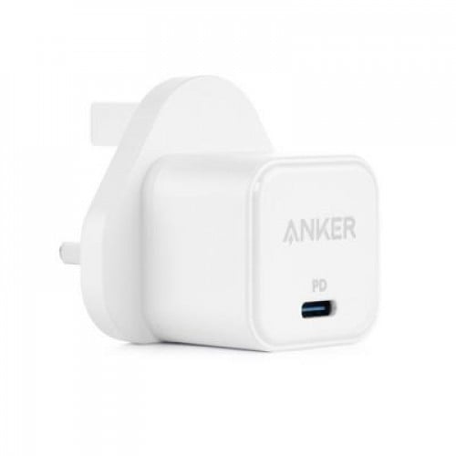 انكر، شاحن جداري، 20 واط، ابيض