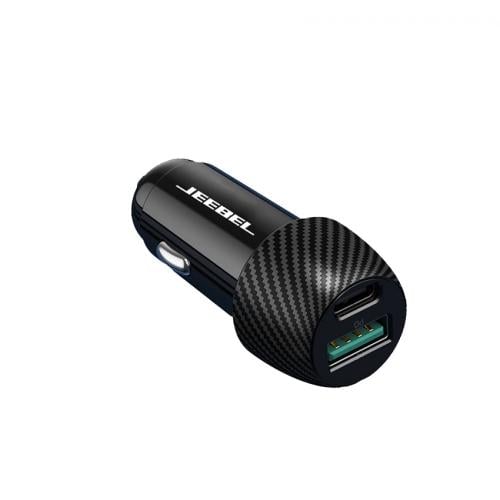 شاحن سيارة 38 واط بمنفذين PD - USB