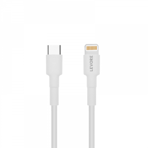 سلك شاحن ليفوري Type-C الى ايفون بطول 1 م بلاستيك - ابيض