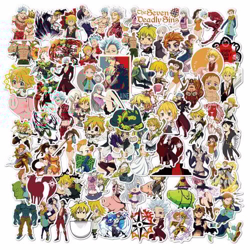 ملصقات الخطايا السبع The Seven Deadly Sins  (10 حبات بالحظ)