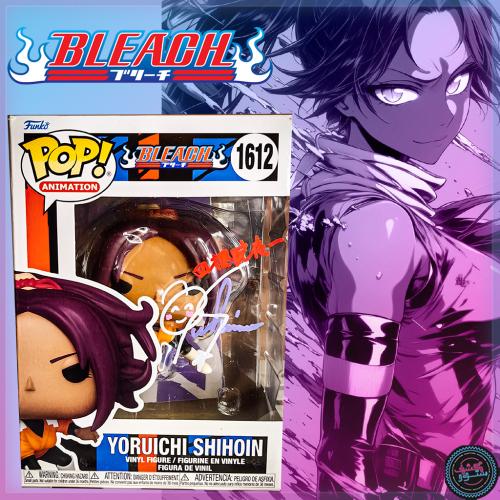 Funko Pop Bleach Anime Yoruichi Shihoin #1612 signed BY JVA Satsuki Yukino