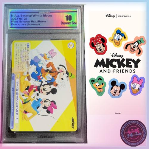2023 Weiss Schwarz Disney Card - CC&G Graded 10 GEM MINT - Mickey & Friends
