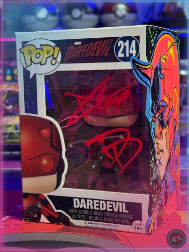 Funko Pop! Daredevil #214 Charlie Cox Signed Marvel + custom art + SWAU COA