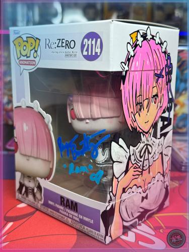 Signed Funko Pop! Re:Zero – Ram #2114 – Ryan Bartley Autograph + Custom ART + SWAU COA