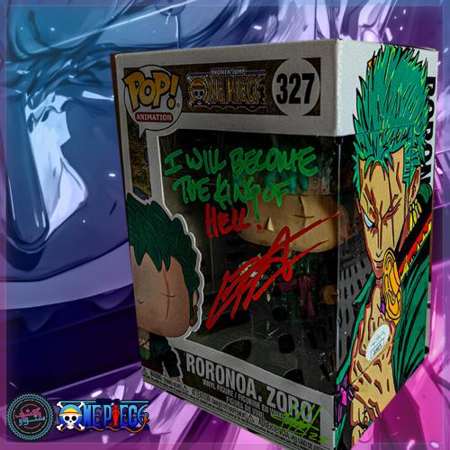 Funko 327 One Piece Roronoa Zoro Chris Christopher Sabat Signed /coa/art