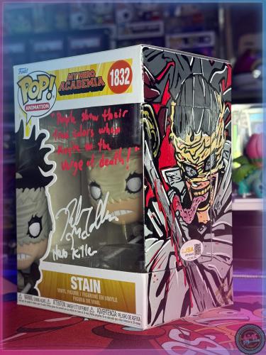 Funko POP!: MHA - Stain #1832- My Hero Academia Signed Robert McCollum + COA + Custom ART