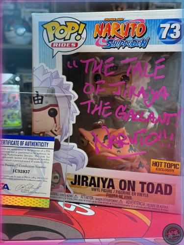 Funko Pop! Rides JIRAIYA ON TOAD #73 Naruto  Signed by David Lodge + PSA COA