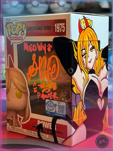 Funko Special Edition Pop! Chainsaw Man Power #1975 Beach Wear  Signed By Sarah Wiedenheft + Custom ART + SWAU COA