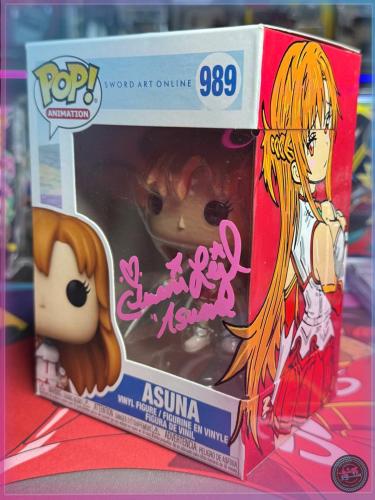Funko POP! Animation Sword Art Online Asuna #989 Signed By Cherami Leigh With Custom ART + SWAU COA