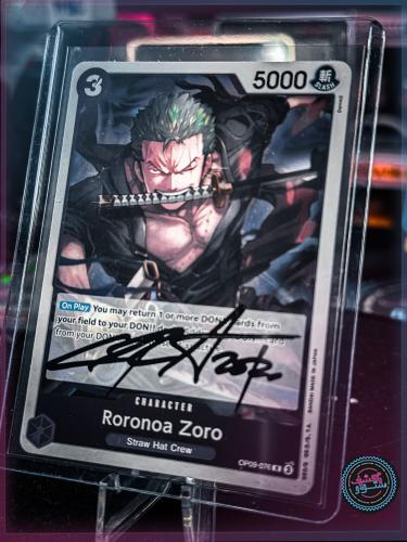 One piece Zoro op03-78 card signed by EVA Christopher Sabat