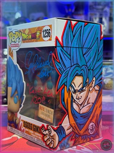 Funko Signed Dragonball SSGSS Goku Boxlunch exclusive Signed by Sean Schemmel + Custom ART + SWAU COA