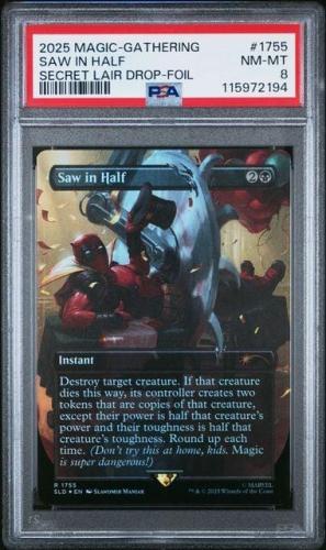 PSA Graded 2025 MAGIC THE GATHERING Deadpool SECRET LAIR DROP #1755 SAW IN HALF SECRET LAIR DROP-FOIL