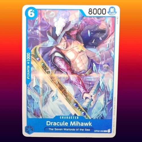 كروت ونبيس  OP-02 (BANDAI) One Piece Card Game English Paramount War Dracule Mihawk
