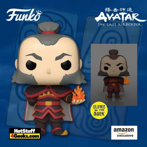 Funko Pop! Animation: Avatar - Admiral Zhao with Glow in The Dark Fireball, Amazon Exclusive