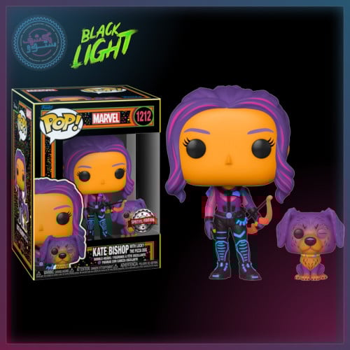 Funko Pop! & Buddy: Hawkeye - Kate Bishop with/Lucky ( Blacklight )