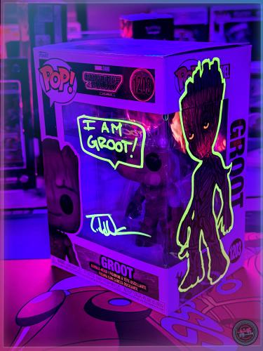 Funko Pop Marvel Guardians Of The Galaxy Vol 3 Groot #1203 signed by Todd Nauck + Custom ART + SWAU COA