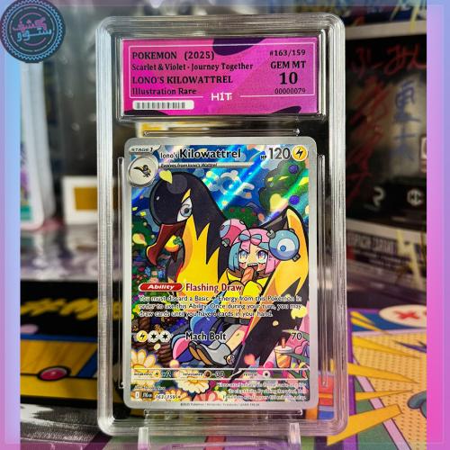 2025 Pokemon Lono's Kilowattrel #163/159 English Illustration Rare Graded HIT 10