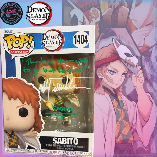 FUNKO POP! ANIME DEMON SLAYER Signed SABITO #1404 Max MITTELMAN COA Auto/quote