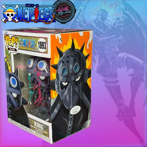 Funko Pop! ONE PIECE #1893 KING signed by Makoto Tamura (JVA) + ART