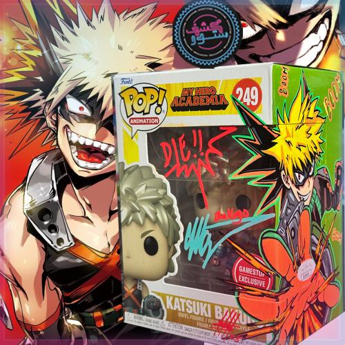 Funko Pop! Vinyl: My Hero Academia - Katsuki Bakugo (Metallic) GameStop Signed Clifford Chapin + ART + JSA