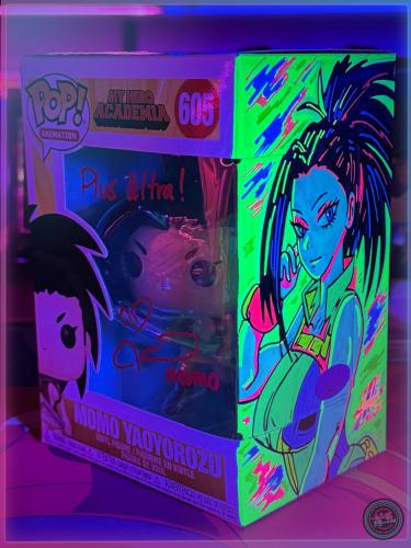Funko POP! Animation: My Hero Academia - Momo Yaoyorozu Signed by Colleen Clinkenb with JSA AND Custom ART