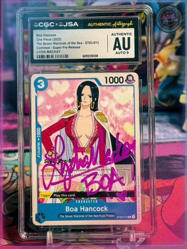 One Piece ST03-013 Boa Hancock - Super Pre- release Signed By Lydia Mackay