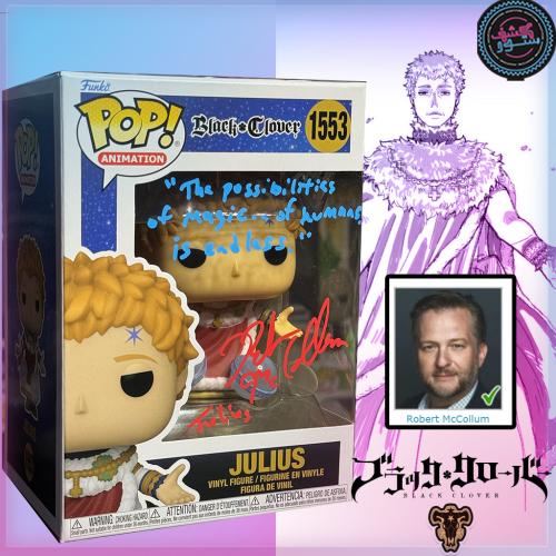 Funko  Black Clover Julius  Signed By Robert McCollum JSA Authenticated