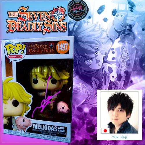 Funko Pop Seven Deadly Sins Meliodas Signed By Yuki Kaji Japanese VA