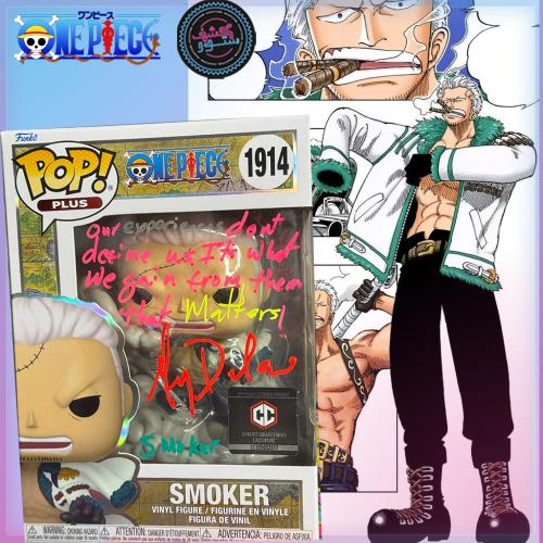 Funko Pop! Plus: One Piece Smoker Chalice Collectibles Signed By Greg Dulcie