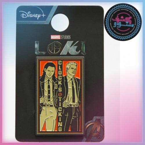 Marvel Loki and Mobius Clock's Ticking Enamel Pin