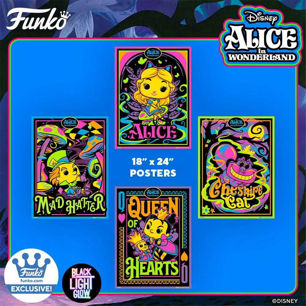 Funko Shop Exclusive Alice in Wonderland Soda Set of 4 - ( Black Light ) -  Kashf Store