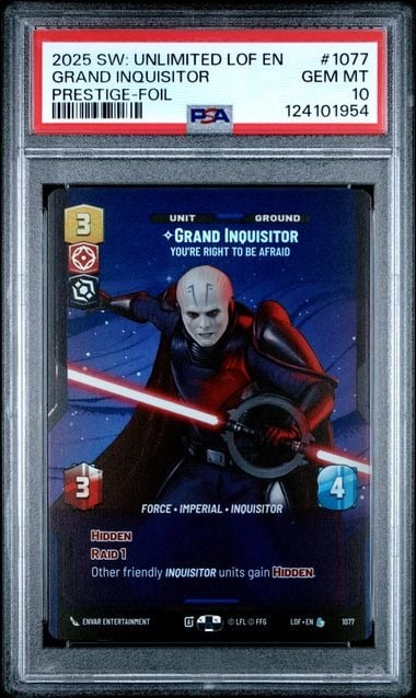 PSA 2025 STAR WARS: UNLIMITED LEGENDS OF THE FORCE #1077 GRAND INQUISITOR PRESTIGE-FOIL
