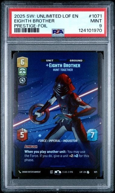 PSA 2025 STAR WARS: UNLIMITED LEGENDS OF THE FORCE #1071 EIGHTH BROTHER PRESTIGE-FOIL