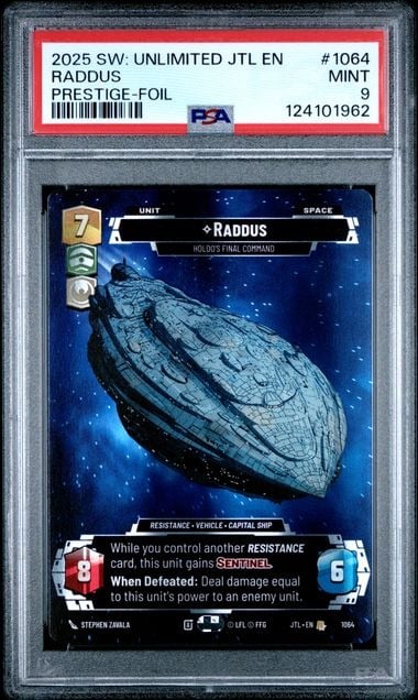 PSA 2025 STAR WARS: UNLIMITED JUMP TO LIGHTSPEED #1064 RADDUS PRESTIGE-FOIL