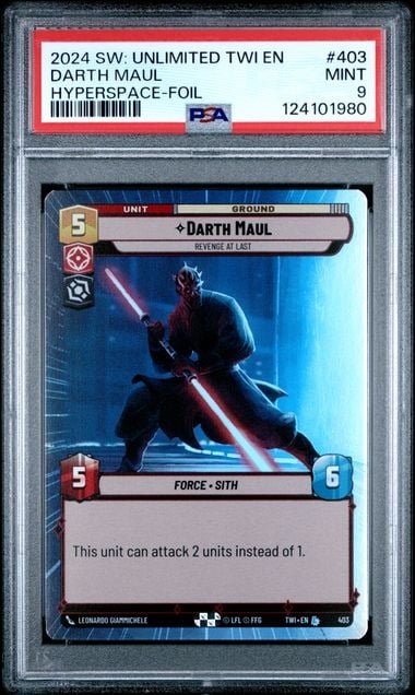 PSA 2024 STAR WARS: UNLIMITED TWILIGHT OF THE REPUBLIC #403 DARTH MAUL HYPERSPACE-FOIL