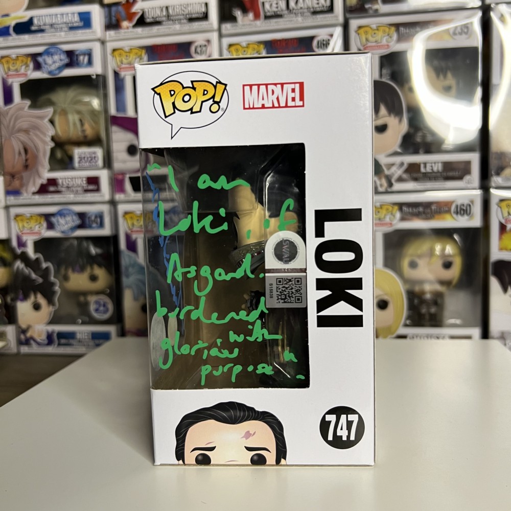 Funko pop Loki (Glow) - Avengers Endgame Funko shop Tom Hiddleston SIGNED w/ SWAU COA