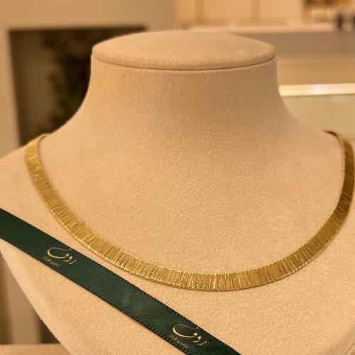 عقد الحرير دبل فيس ذهب عيار18(42سم)-5290