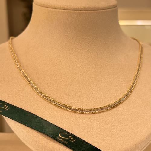 عقد الحرير دبل فيس ذهب عيار18(40سم)-5291