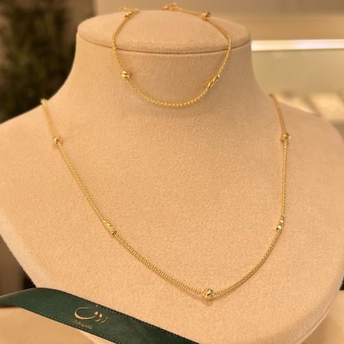 عقد وإسوارة ذهب عيار18(45سم)-5298