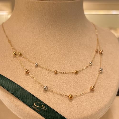 عقد ذهب دورين عيار18(41سم)-5313