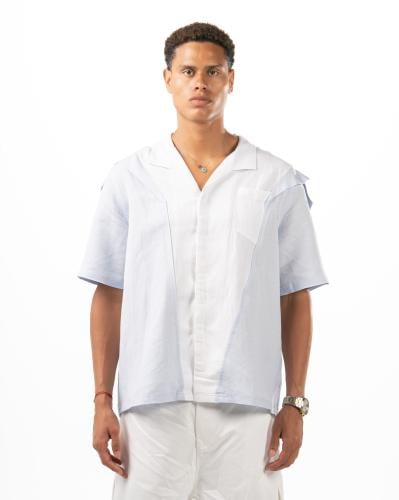 sky blue shirt with white