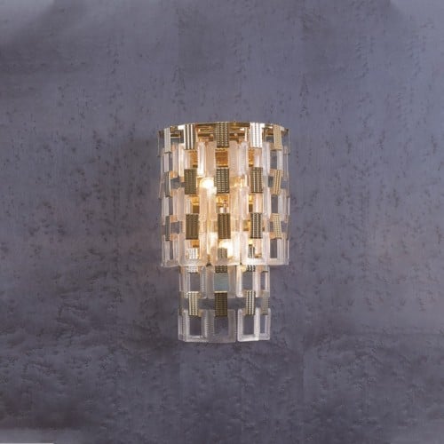 اضاءة حائط ذهبي مع شرائح كريستال LUX-W-1023